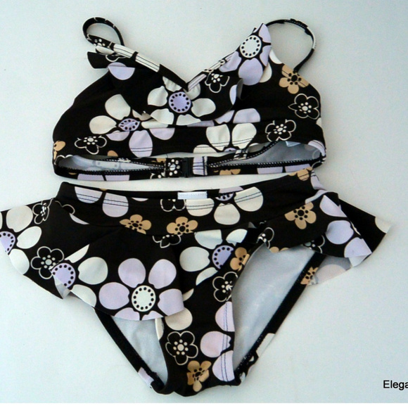NWT Gymboree Skirted Flower Rash Guard Two-Piece Swimsuit Floral Swimwear NEW 5T
